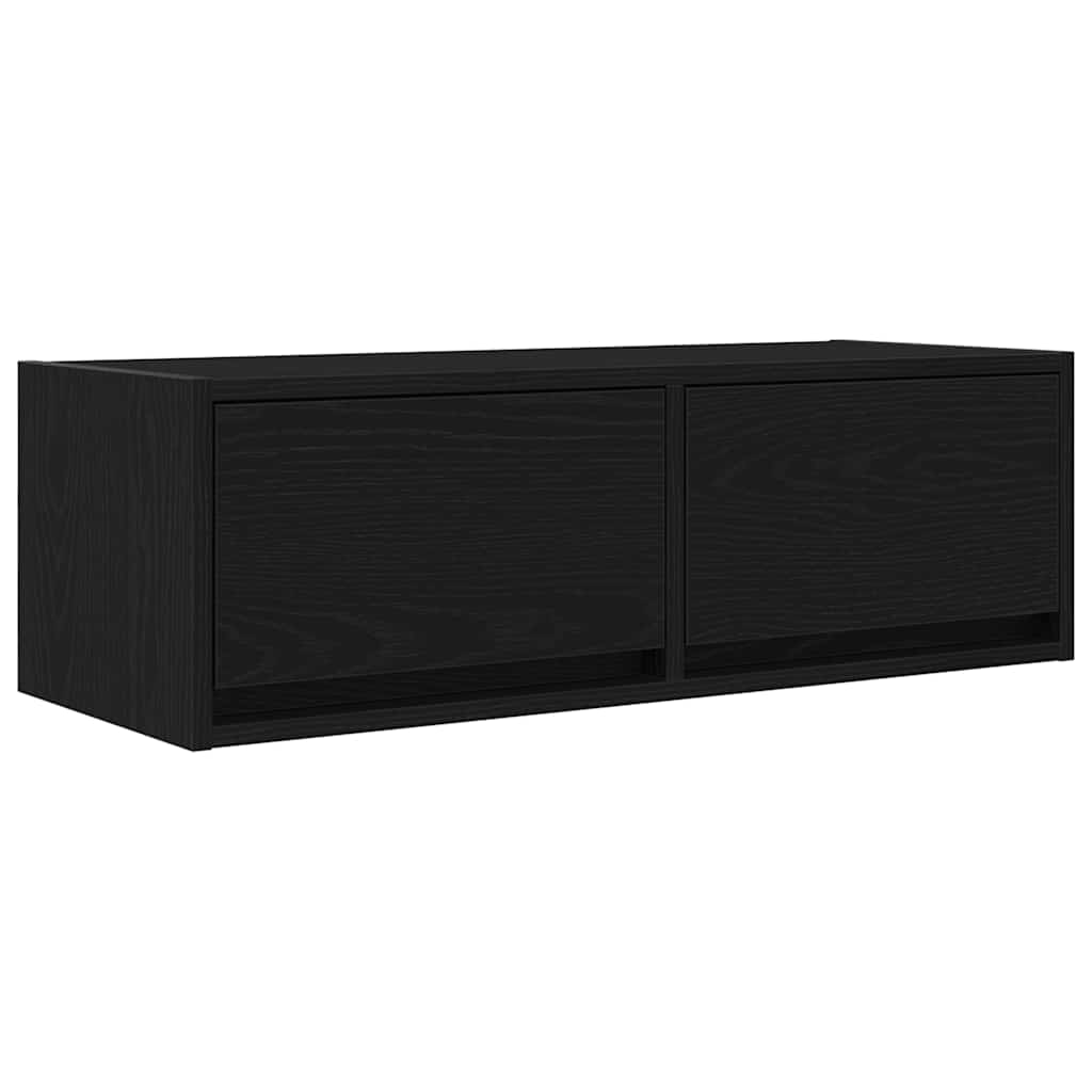 Mobile Porta TV Rovere Nero 80x31x25,5 cm in Legno Multistrato - homemem39