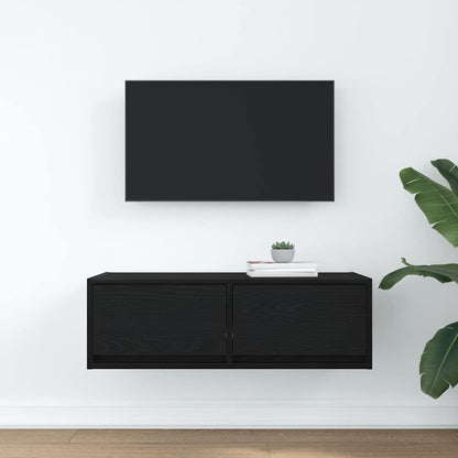 Mobile Porta TV Rovere Nero 80x31x25,5 cm in Legno Multistrato - homemem39