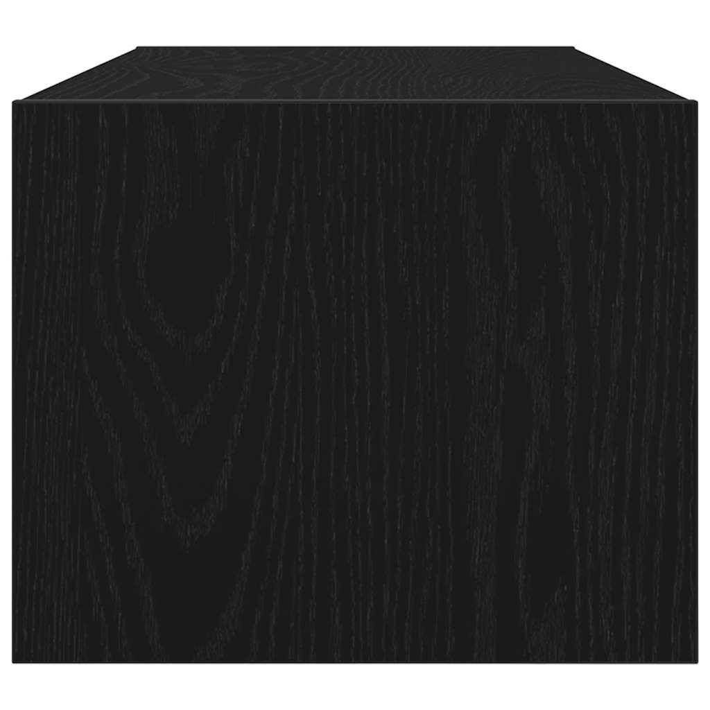 Mobile Porta TV Rovere Nero 80x31x25,5 cm in Legno Multistrato - homemem39