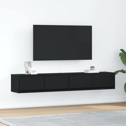 Mobili TV 2 pz Rovere Nero 80x31x25,5 cm in Legno Multistrato - homemem39