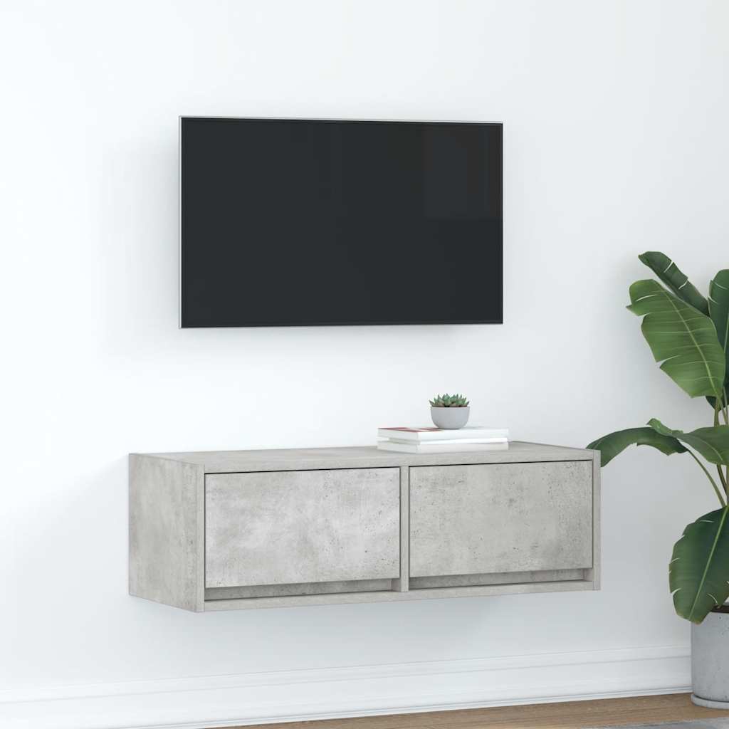 Mobile per TV Grigio Cemento 80x31x25,5 cm Legno Multistrato - homemem39