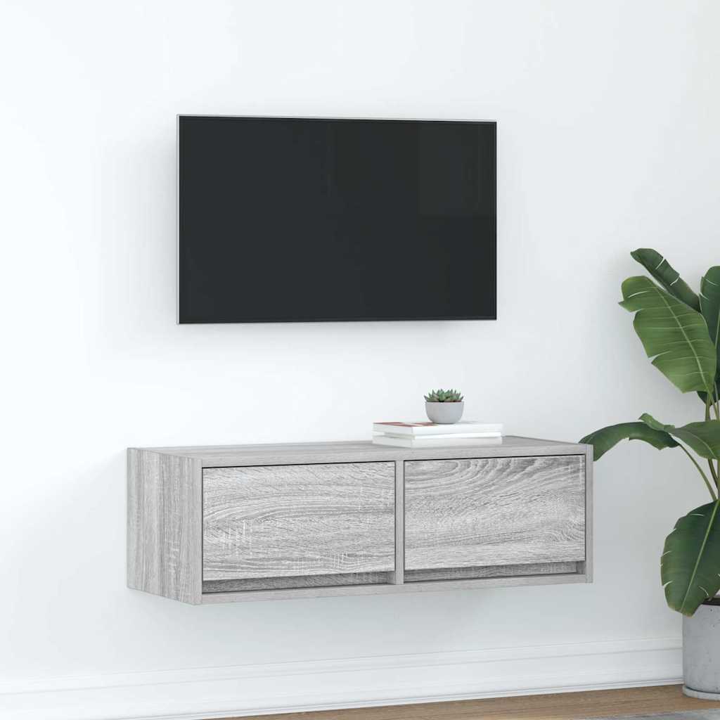Mobile Porta TV Grigio Sonoma 80x31x25,5 cm Legno Multistrato - homemem39