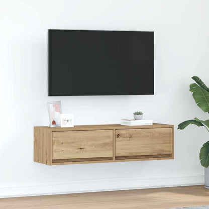 Mobile TV con cassetto rovere artigianale 100 x 31 x 25,5 cm
