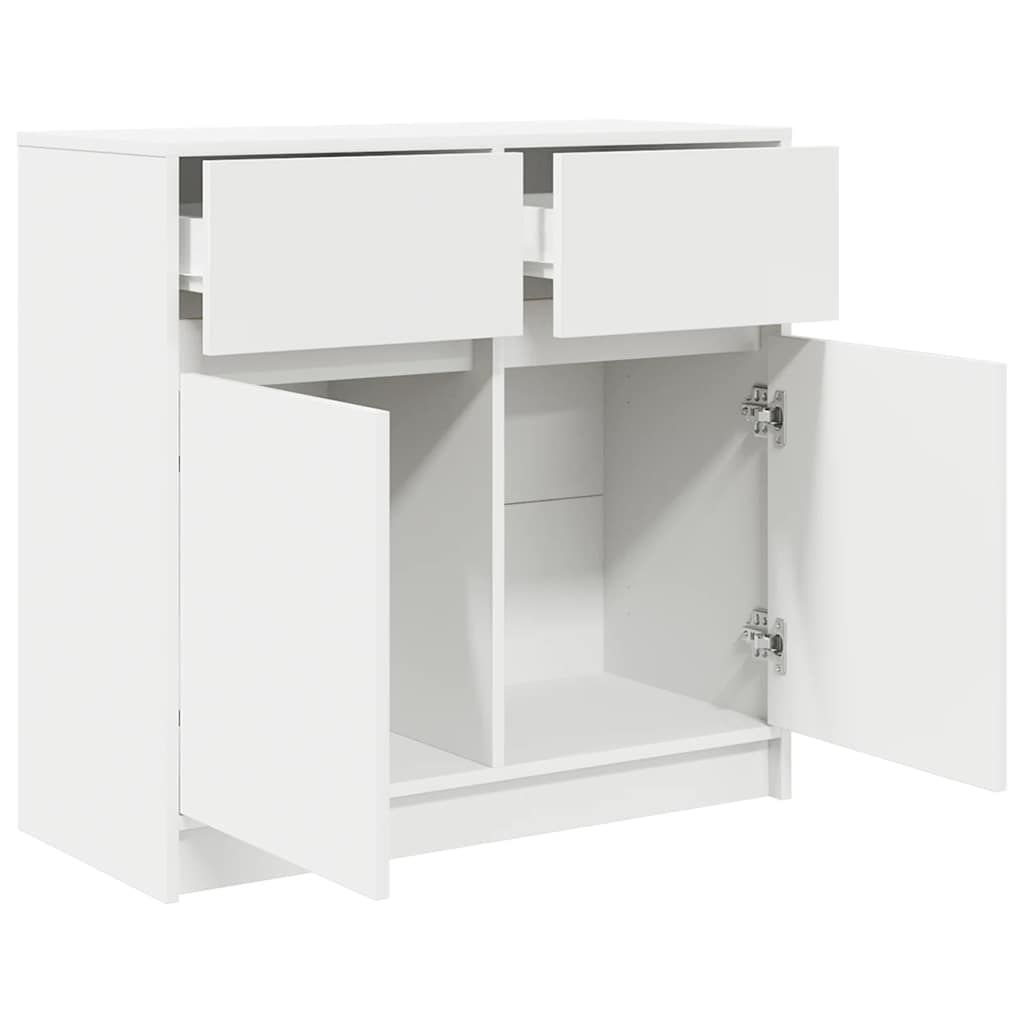 Credenza con Cassetto Bianco 80x34x76 cm in Legno Multistrato - homemem39