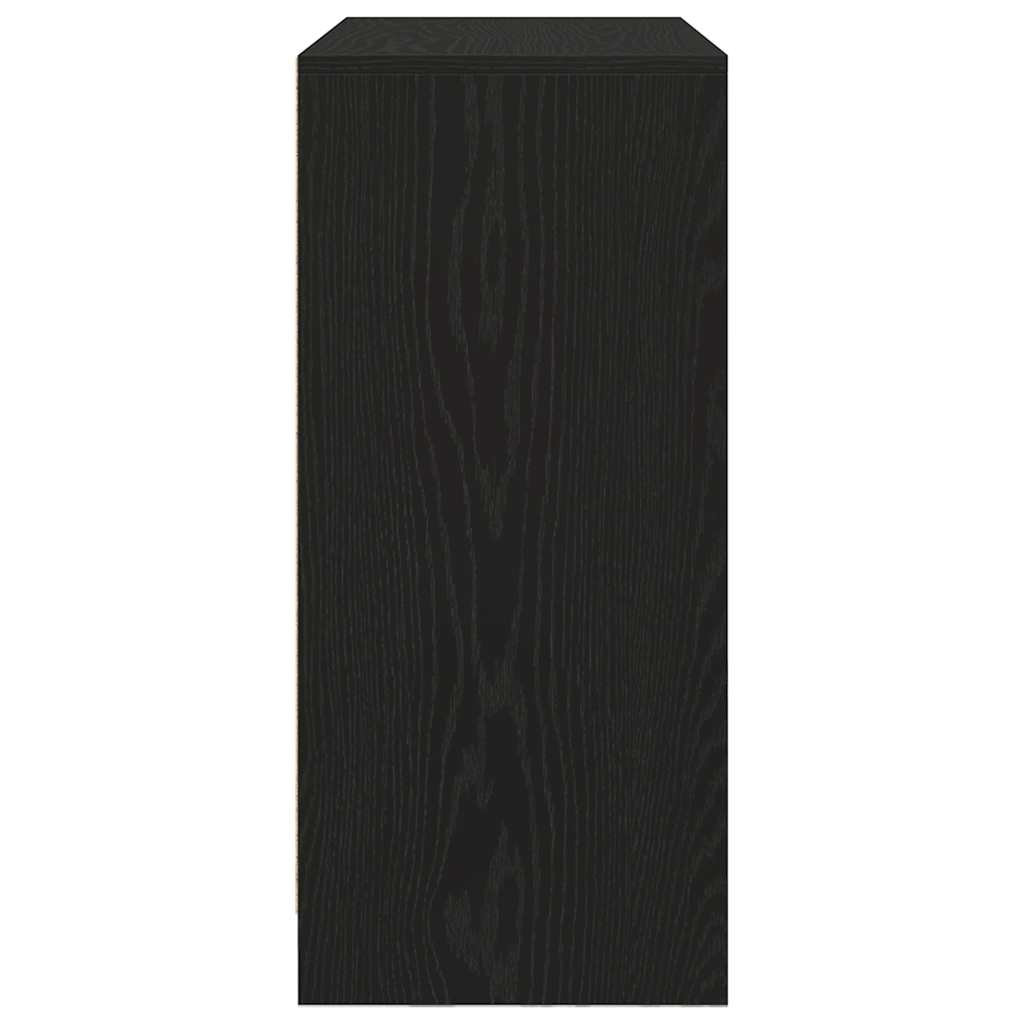 Credenza con Cassetto Rovere Nero 80x34x76 cm Legno Multistrato - homemem39