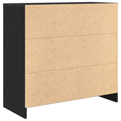 Credenza con Cassetto Rovere Nero 80x34x76 cm Legno Multistrato - homemem39