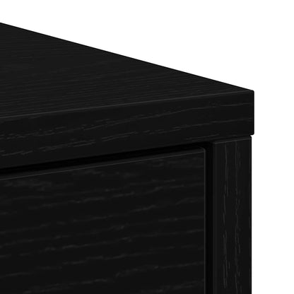 Credenza con Cassetto Rovere Nero 80x34x76 cm Legno Multistrato - homemem39