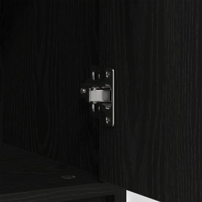 Credenza con Cassetto Rovere Nero 80x34x76 cm Legno Multistrato - homemem39