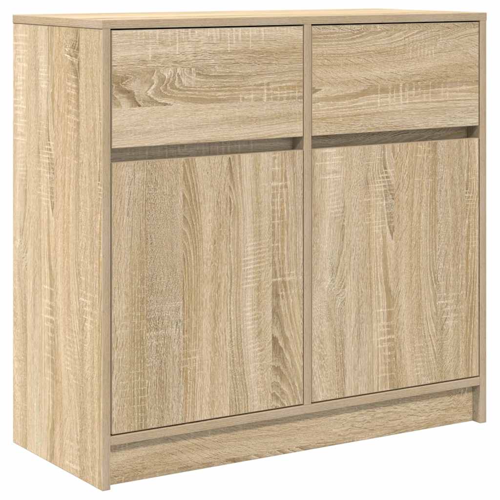 Credenza con Cassetto Rovere Sonoma 80x34x76 cm in Truciolato - homemem39