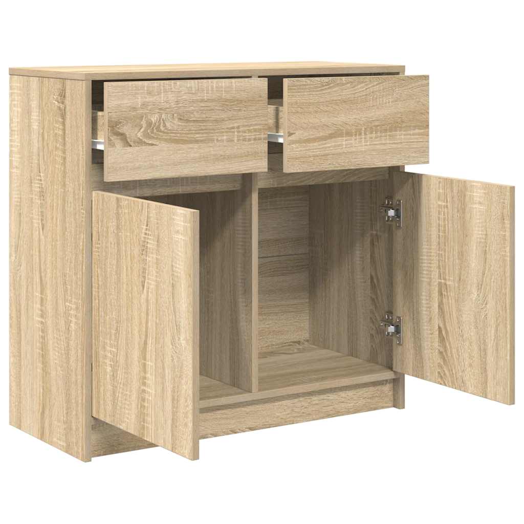 Credenza con Cassetto Rovere Sonoma 80x34x76 cm in Truciolato - homemem39