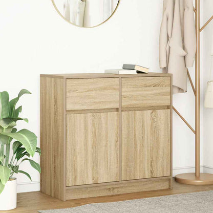 Credenza con Cassetto Rovere Sonoma 80x34x76 cm in Truciolato - homemem39