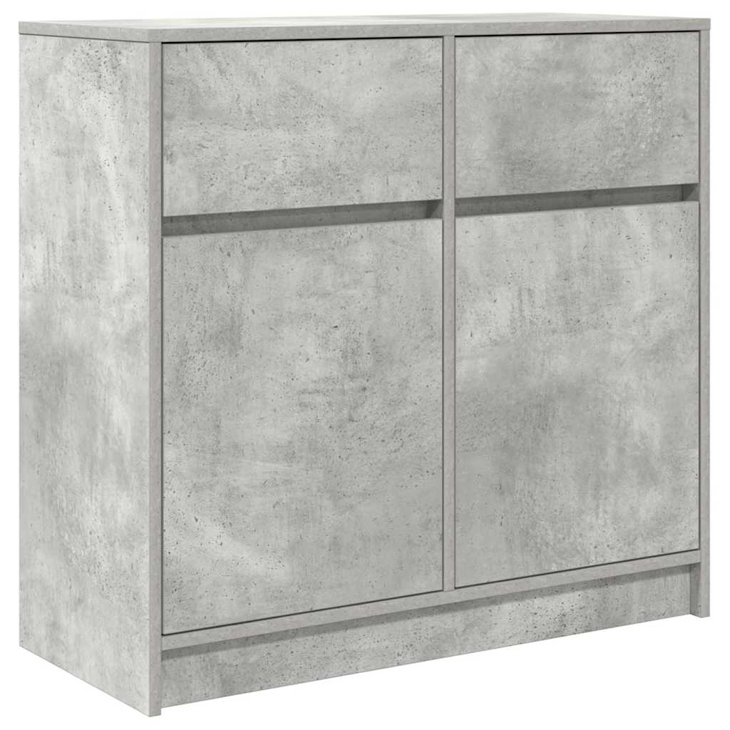 Credenza con Cassetto Grigio Cemento 80x34x76 cm in Truciolato - homemem39