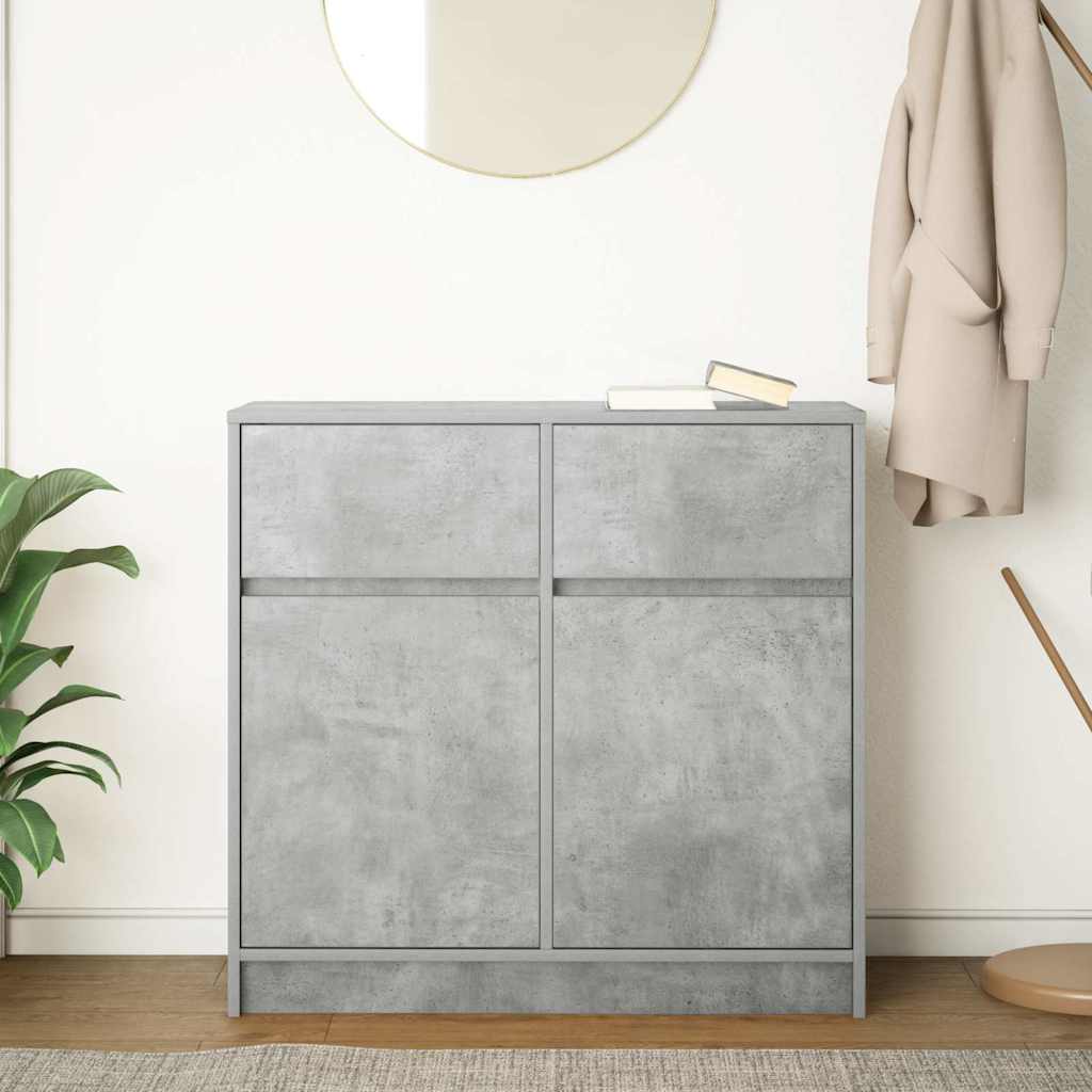 Credenza con Cassetto Grigio Cemento 80x34x76 cm in Truciolato - homemem39