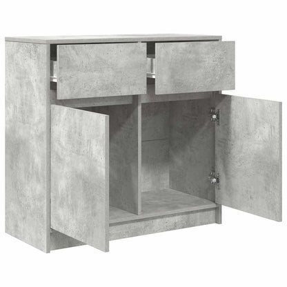 Credenza con Cassetto Grigio Cemento 80x34x76 cm in Truciolato - homemem39