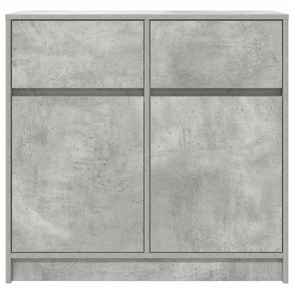 Credenza con Cassetto Grigio Cemento 80x34x76 cm in Truciolato - homemem39
