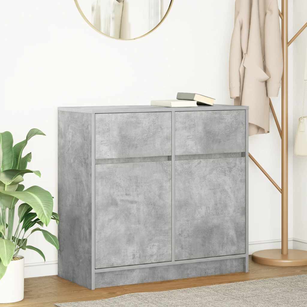 Credenza con Cassetto Grigio Cemento 80x34x76 cm in Truciolato - homemem39