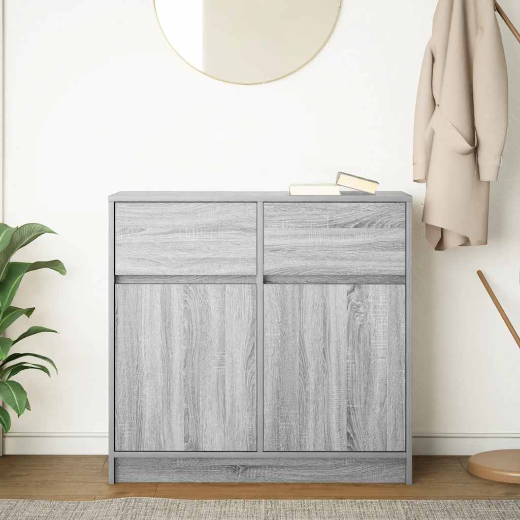 Credenza con Cassetto Grigio Sonoma 80x34x76 cm in Truciolato - homemem39