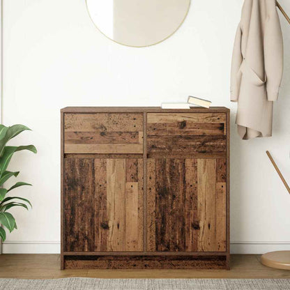 Credenza con Cassetto Legno Antico 80x34x76 cm in Truciolato - homemem39