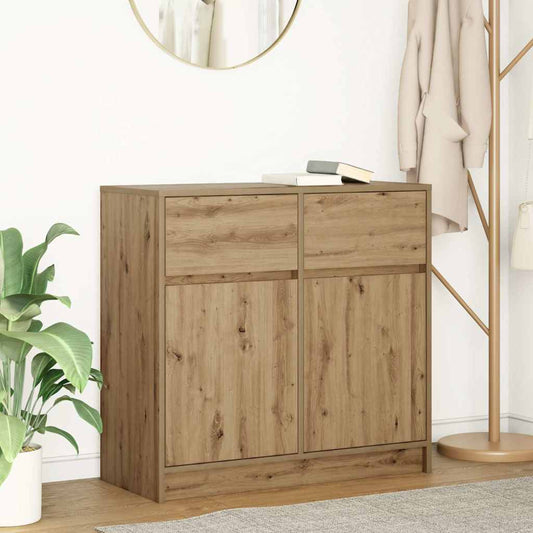 Credenza con Cassetto Rovere Artigianale 80x34x76 cm Truciolato