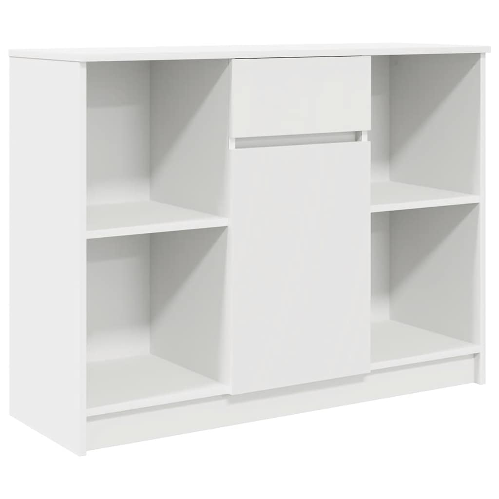 Credenza con Cassetto Bianco 101x35x76 cm in Legno Multistrato - homemem39