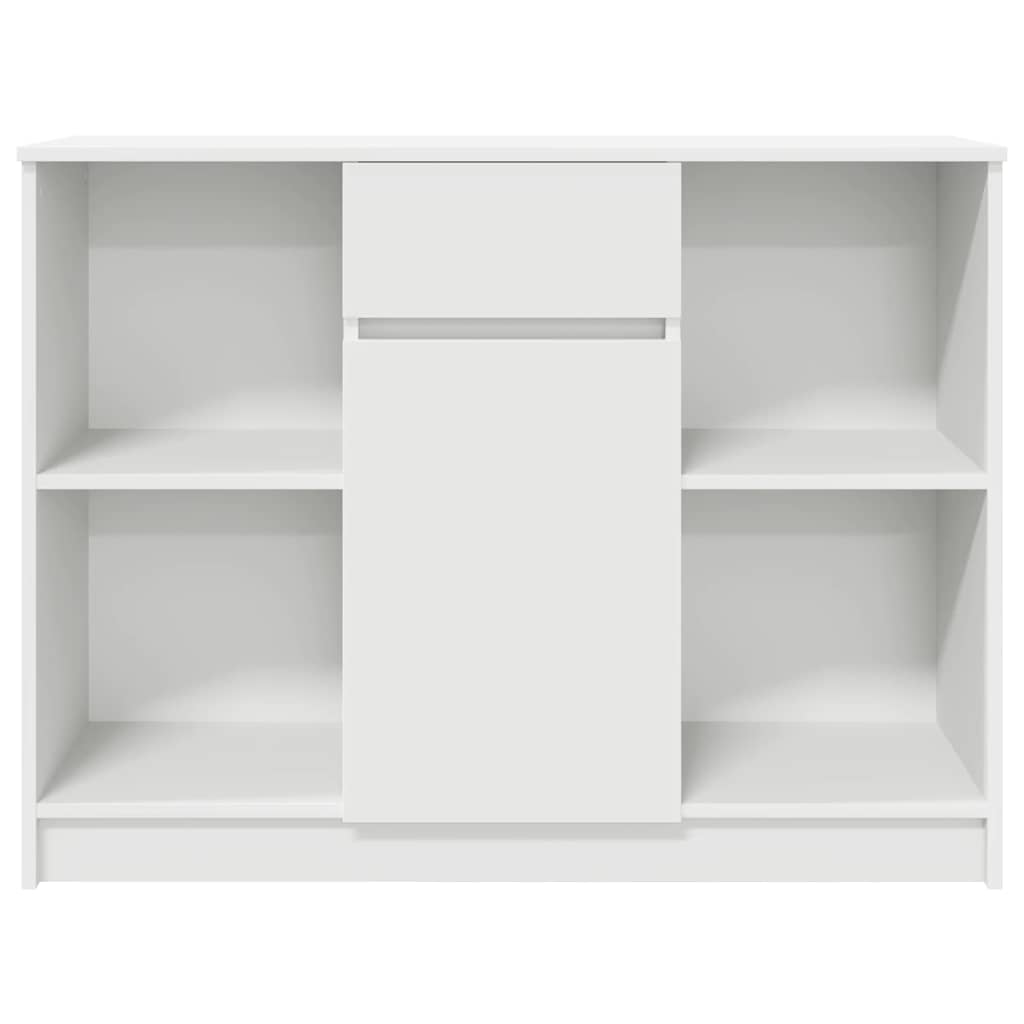 Credenza con Cassetto Bianco 101x35x76 cm in Legno Multistrato - homemem39