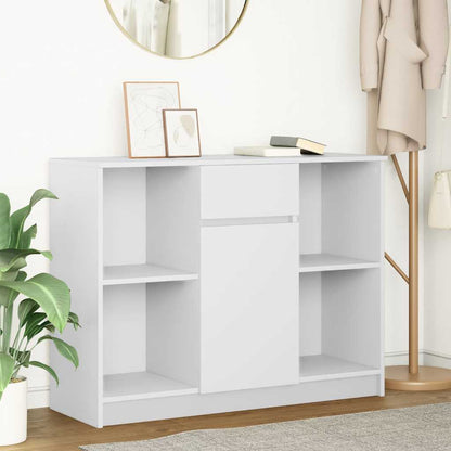 Credenza con Cassetto Bianco 101x35x76 cm in Legno Multistrato - homemem39
