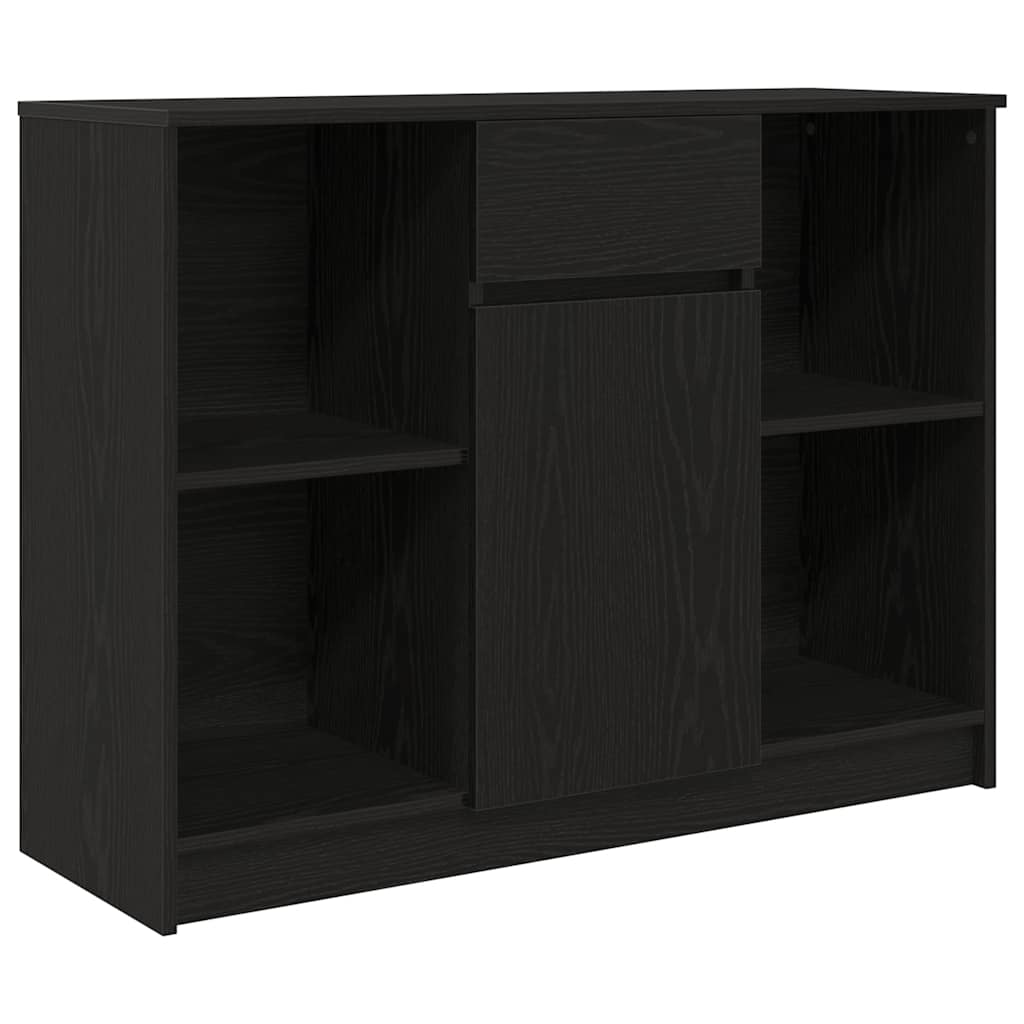 Credenza con Cassetto Rovere Nero 101x35x76cm Legno Multistrato - homemem39