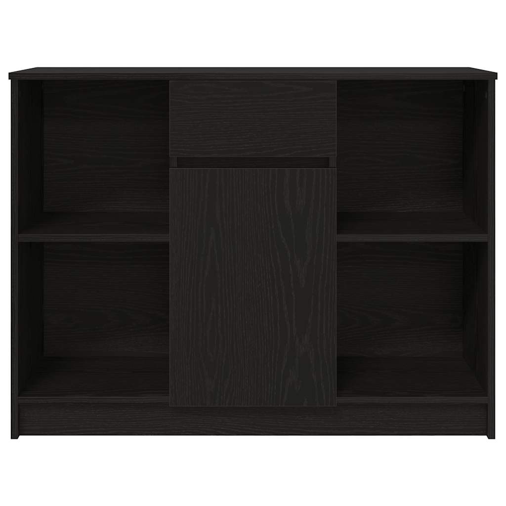 Credenza con Cassetto Rovere Nero 101x35x76cm Legno Multistrato - homemem39