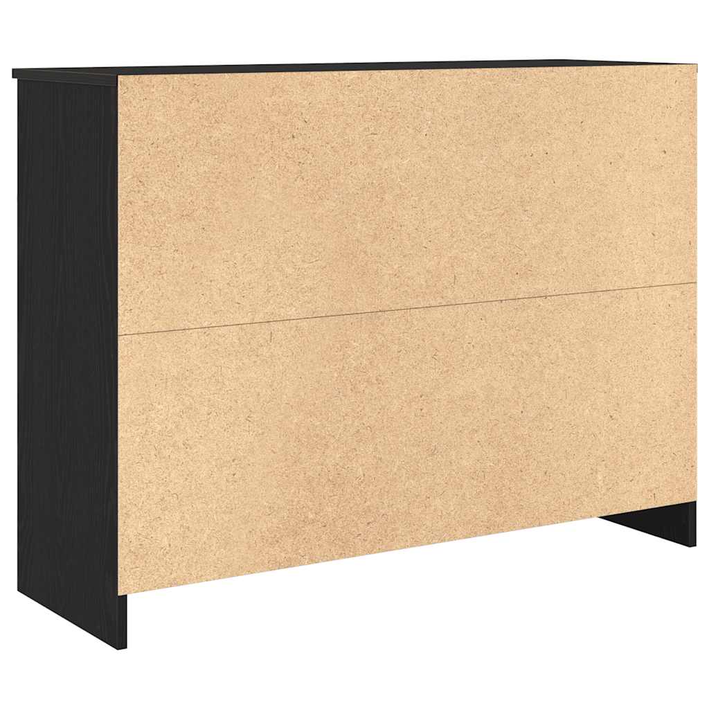 Credenza con Cassetto Rovere Nero 101x35x76cm Legno Multistrato - homemem39