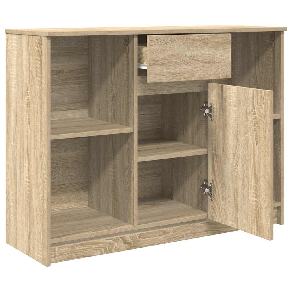 Credenza con Cassetto Rovere Sonoma 101x35x76 cm in Truciolato - homemem39