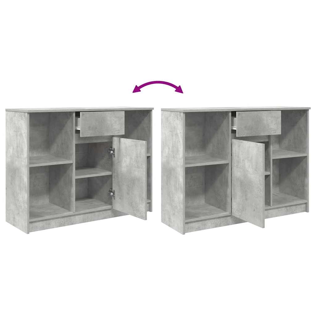 Credenza con Cassetto Grigio Cemento 101x35x76 cm in Truciolato - homemem39