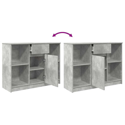 Credenza con Cassetto Grigio Cemento 101x35x76 cm in Truciolato - homemem39