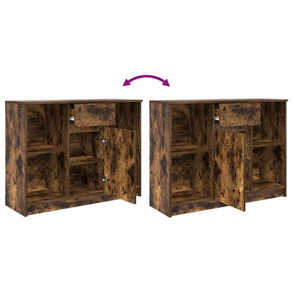 Credenza con Cassetto Rovere Fumo 101x35x76 cm in Truciolato - homemem39