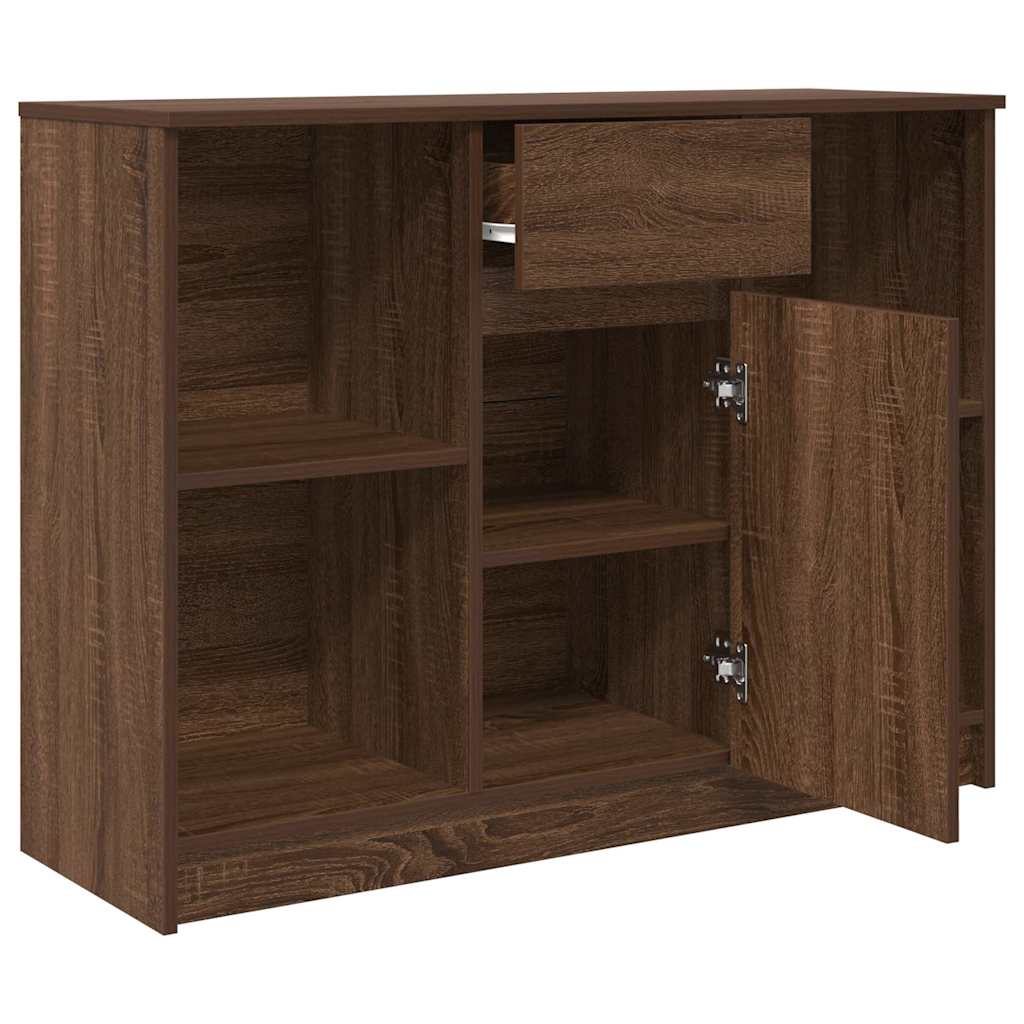 Credenza con Cassetto Rovere Marrone 101x35x76 cm in Truciolato - homemem39