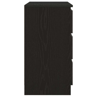 Credenza con Cassetto Rovere Nero 71x35x65 cm Legno Multistrato - homemem39