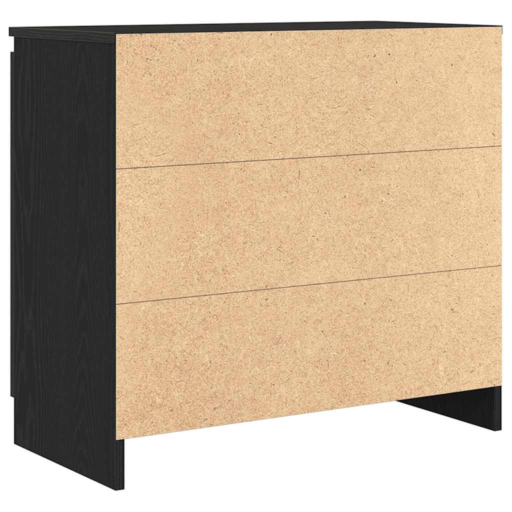 Credenza con Cassetto Rovere Nero 71x35x65 cm Legno Multistrato - homemem39