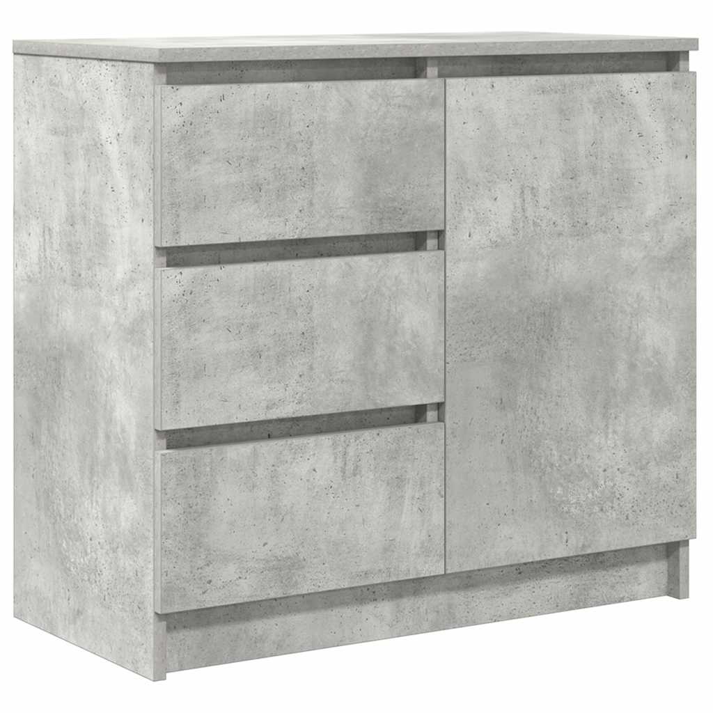 Credenza con Cassetto Grigio Cemento 71x35x65 cm in Truciolato - homemem39