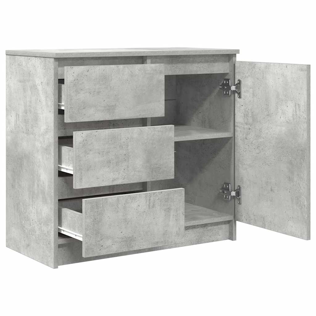 Credenza con Cassetto Grigio Cemento 71x35x65 cm in Truciolato - homemem39