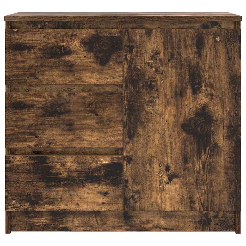 Credenza con Cassetto Rovere Fumo 71x35x65 cm in Truciolato - homemem39