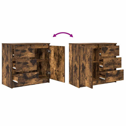 Credenza con Cassetto Rovere Fumo 71x35x65 cm in Truciolato - homemem39