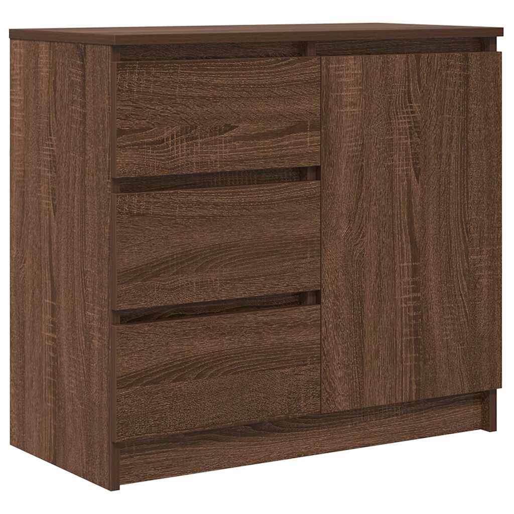 Credenza con Cassetto Rovere Marrone 71x35x65 cm in Truciolato - homemem39