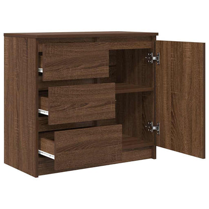 Credenza con Cassetto Rovere Marrone 71x35x65 cm in Truciolato - homemem39