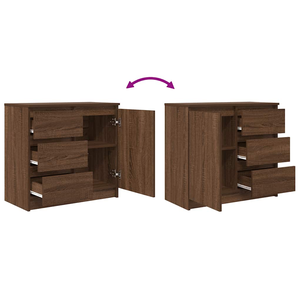 Credenza con Cassetto Rovere Marrone 71x35x65 cm in Truciolato - homemem39