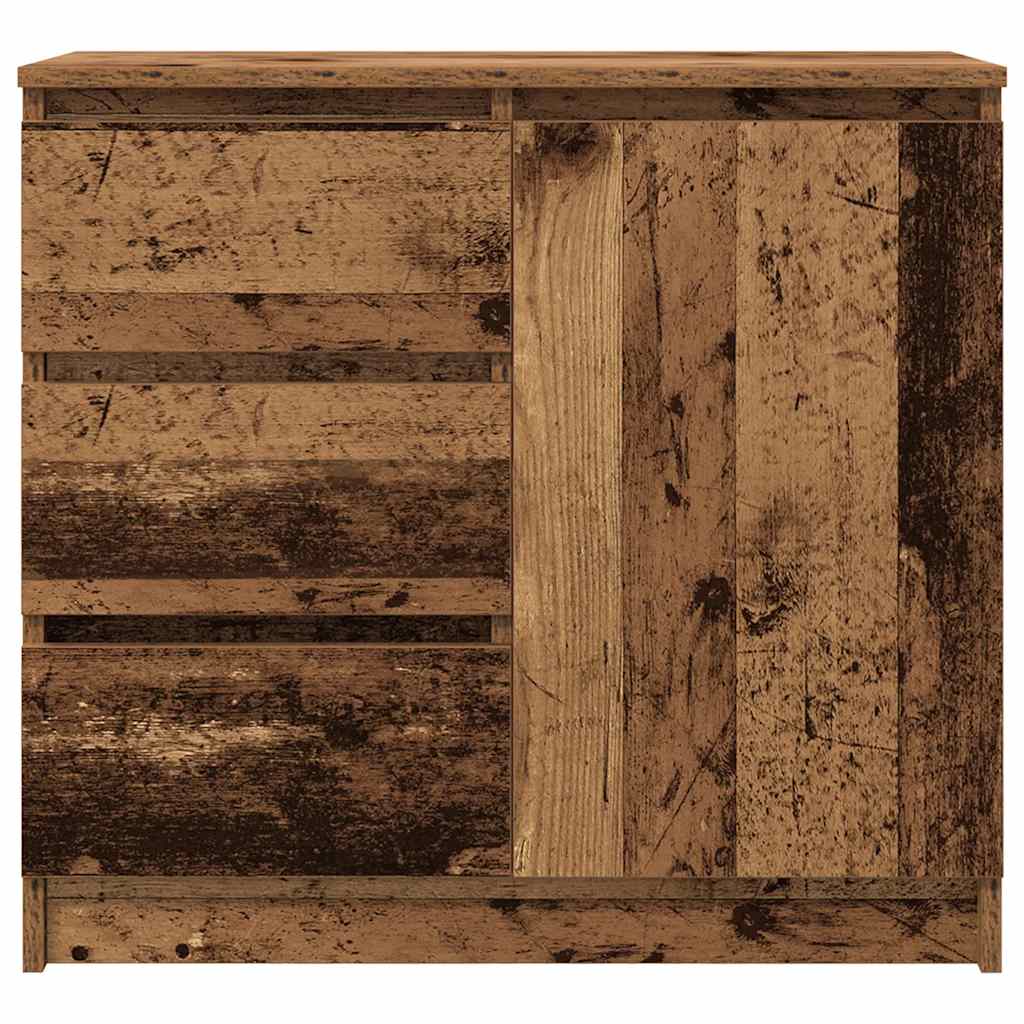Credenza con Cassetto Legno Antico 71x35x65 cm in Truciolato - homemem39