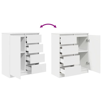 Credenza con Cassetti Bianco 71x35x84 cm in Legno Multistrato