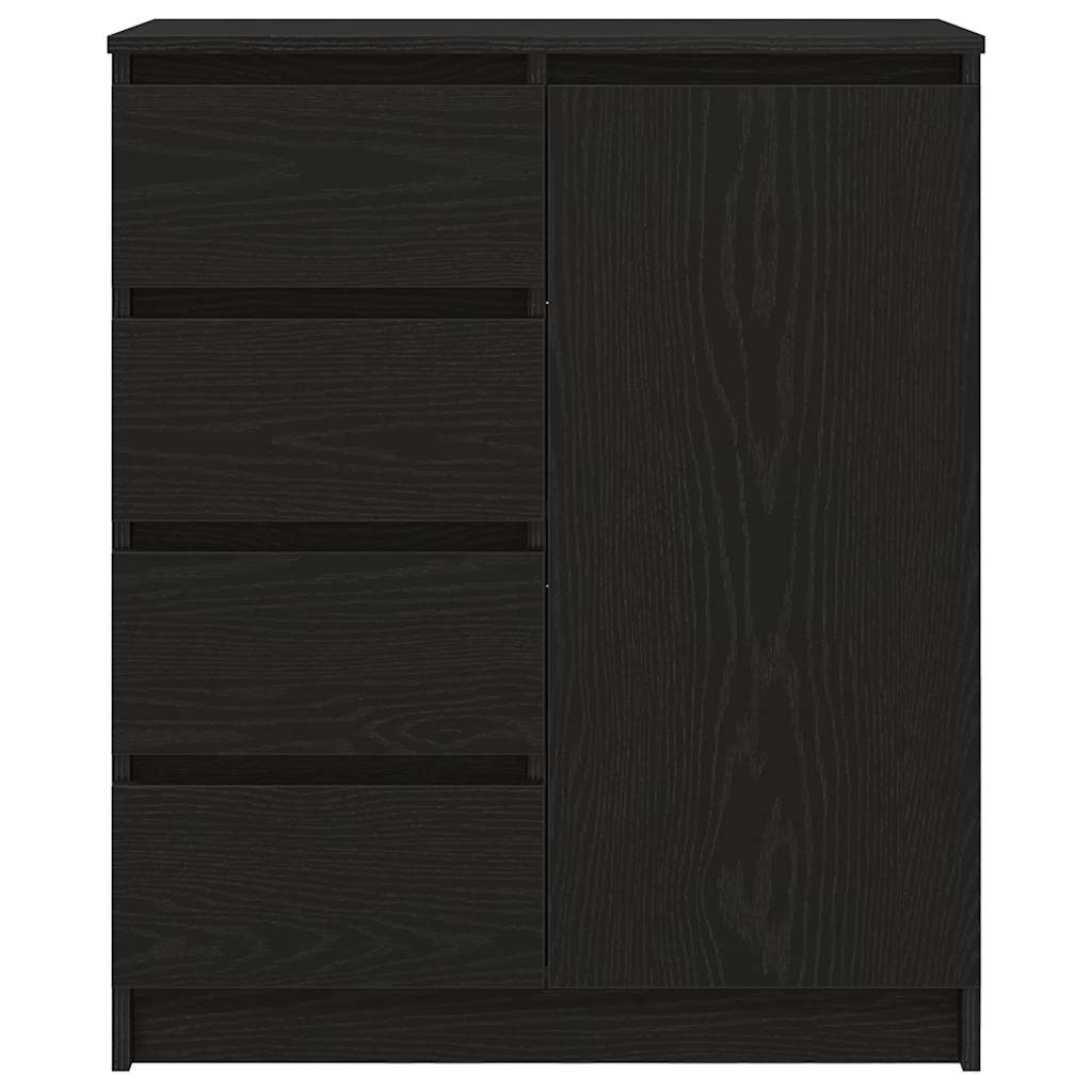 Credenza con Cassetti Rovere Nero 71x35x84 cm Legno Multistrato - homemem39