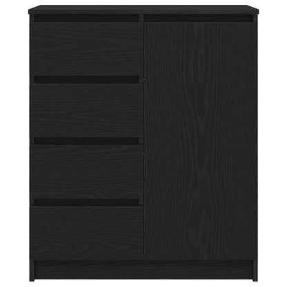 Credenza con Cassetti Rovere Nero 71x35x84 cm Legno Multistrato - homemem39