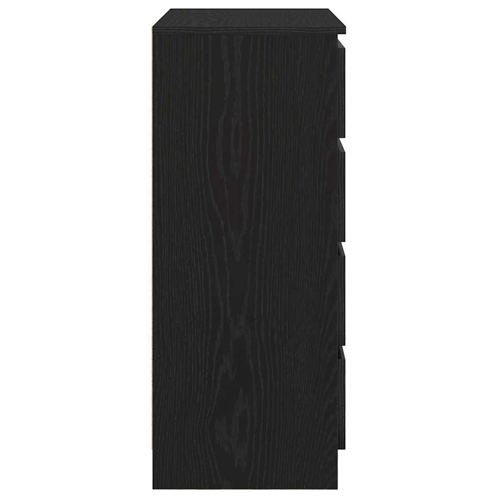 Credenza con Cassetti Rovere Nero 71x35x84 cm Legno Multistrato - homemem39