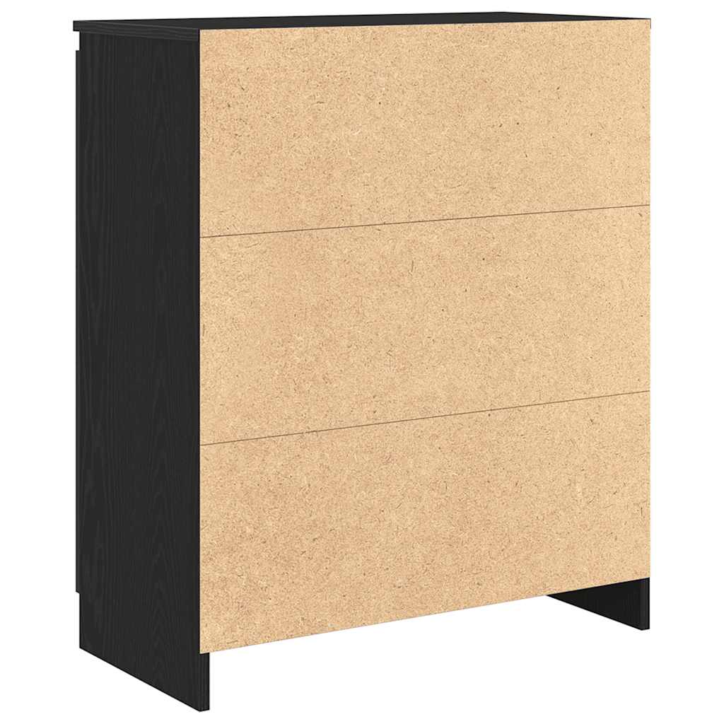 Credenza con Cassetti Rovere Nero 71x35x84 cm Legno Multistrato - homemem39