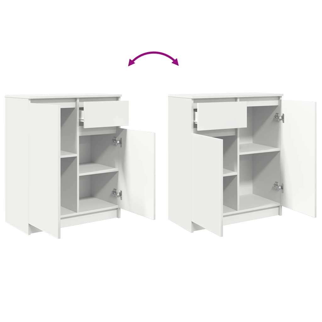 Credenza con Cassetto Bianco 71x35x84 cm in Legno Multistrato - homemem39